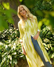 Liza Shirt Dress In Lime Lines