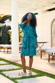 West Belted Tunic Blue Tropical