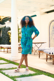 West Belted Tunic Blue Tropical