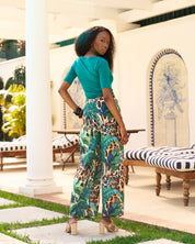 Paperbag Detail Pants Botanical Jungle