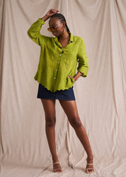 Retro Cotton Applique Shirt