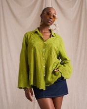 Retro Cotton Applique Shirt