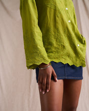 Retro Cotton Applique Shirt