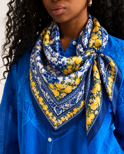 Armani Satin Amalfi Scarf – Lemon Print