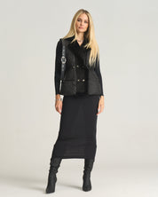Black Faux Fur Trim Body Warmer