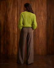 Chartruese Wool Blend Cable Knit