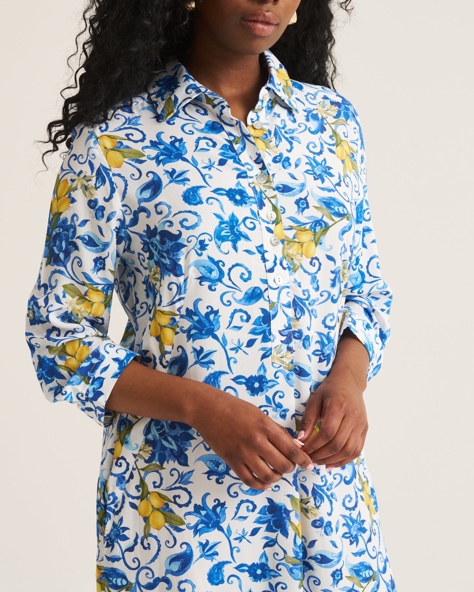 Daniella Tunic - Ornate Lemon Print