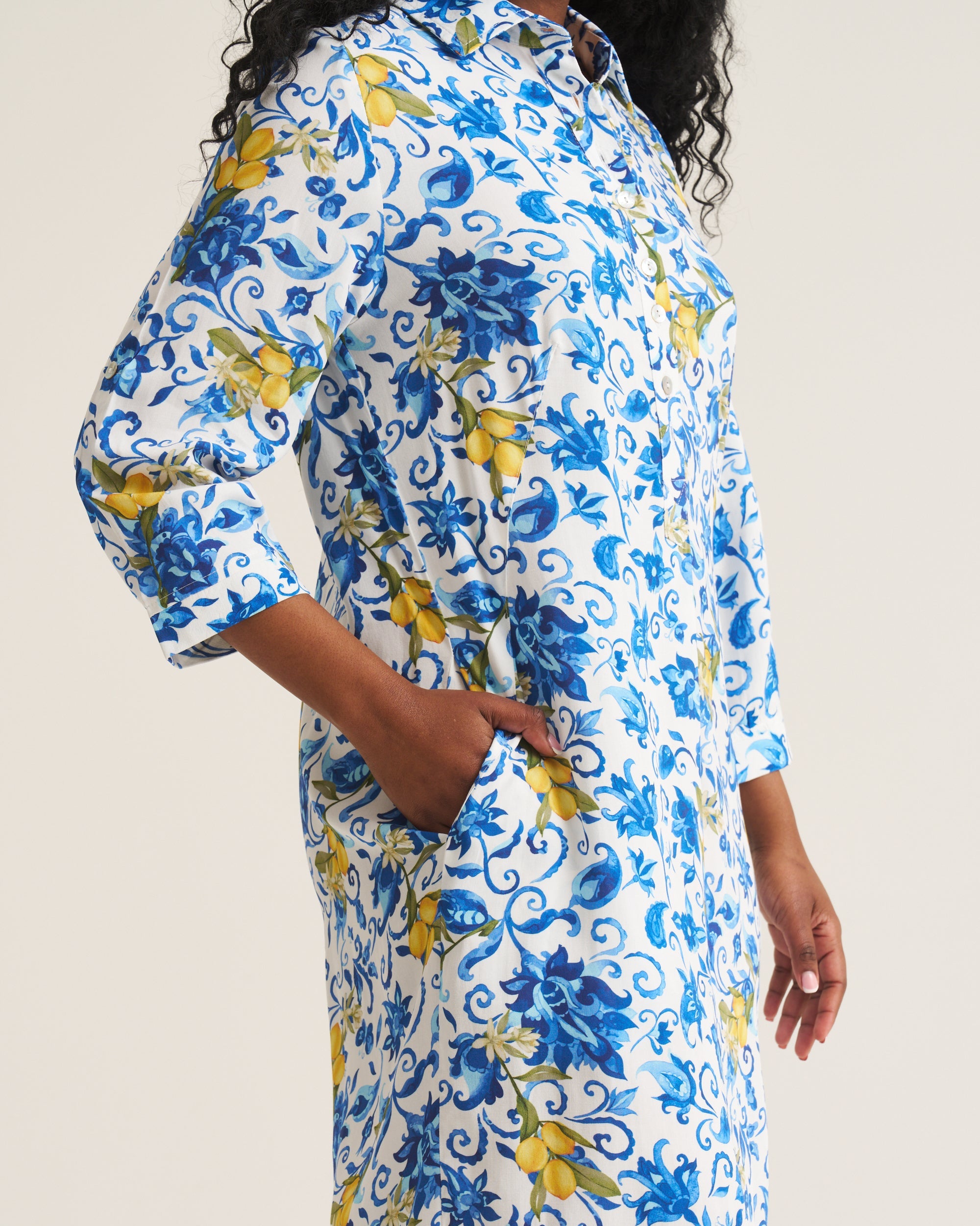 Daniella Tunic - Ornate Lemon Print