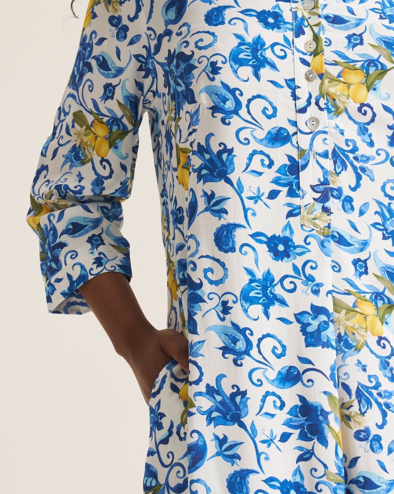 Daniella Tunic - Ornate Lemon Print