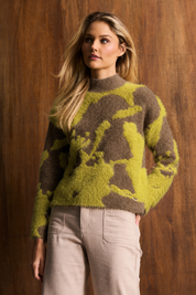 Chartreuse & Oat Luxe Eyelash Wool Blend Knit