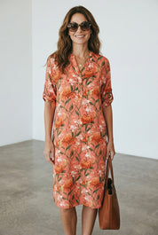Carin Tunic In Rose Floral