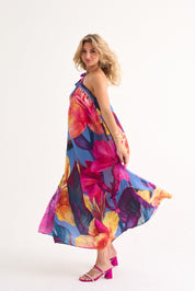 Abby One Shoulder Trapeze Maxi Dress