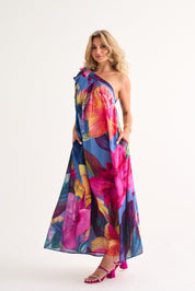 Abby One Shoulder Trapeze Maxi Dress