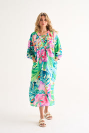 Tropical Lace Up resort Tunic