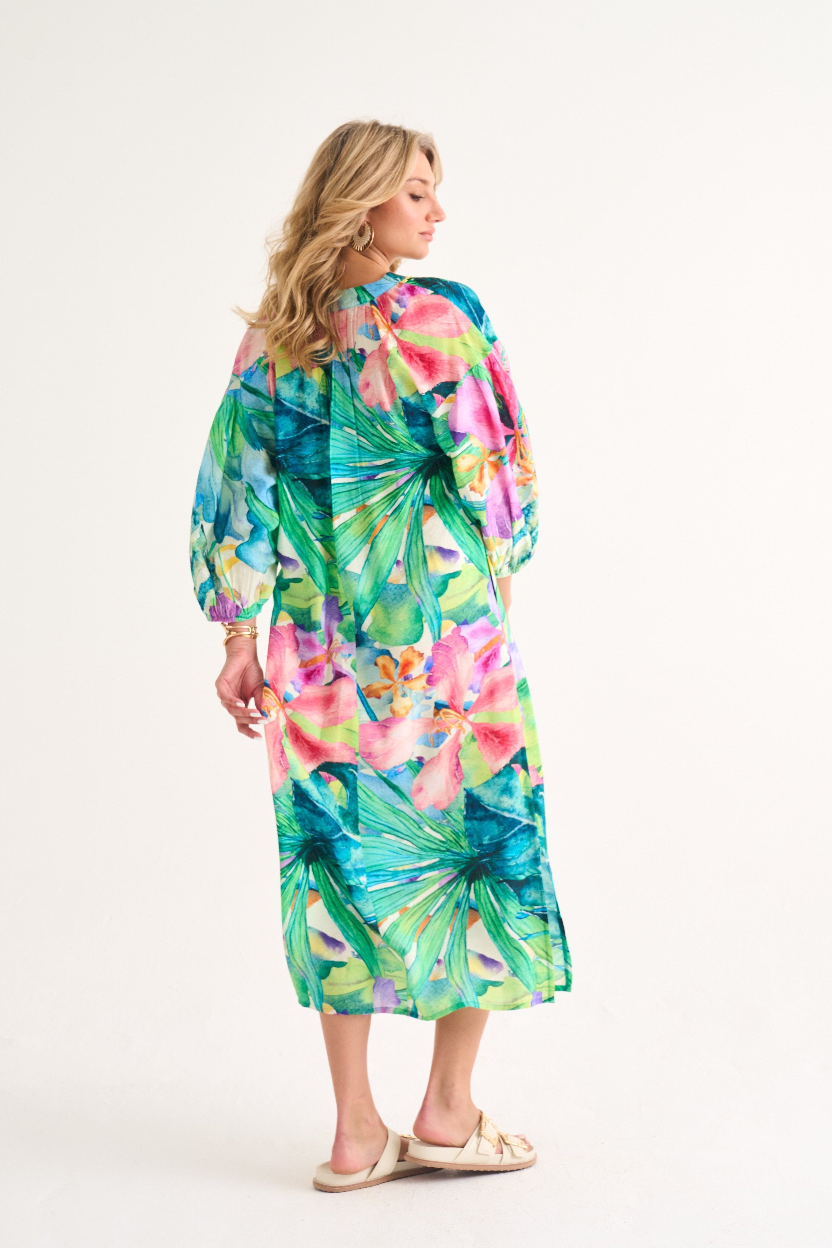 Tropical Lace Up resort Tunic