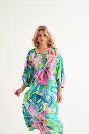Tropical Lace Up resort Tunic