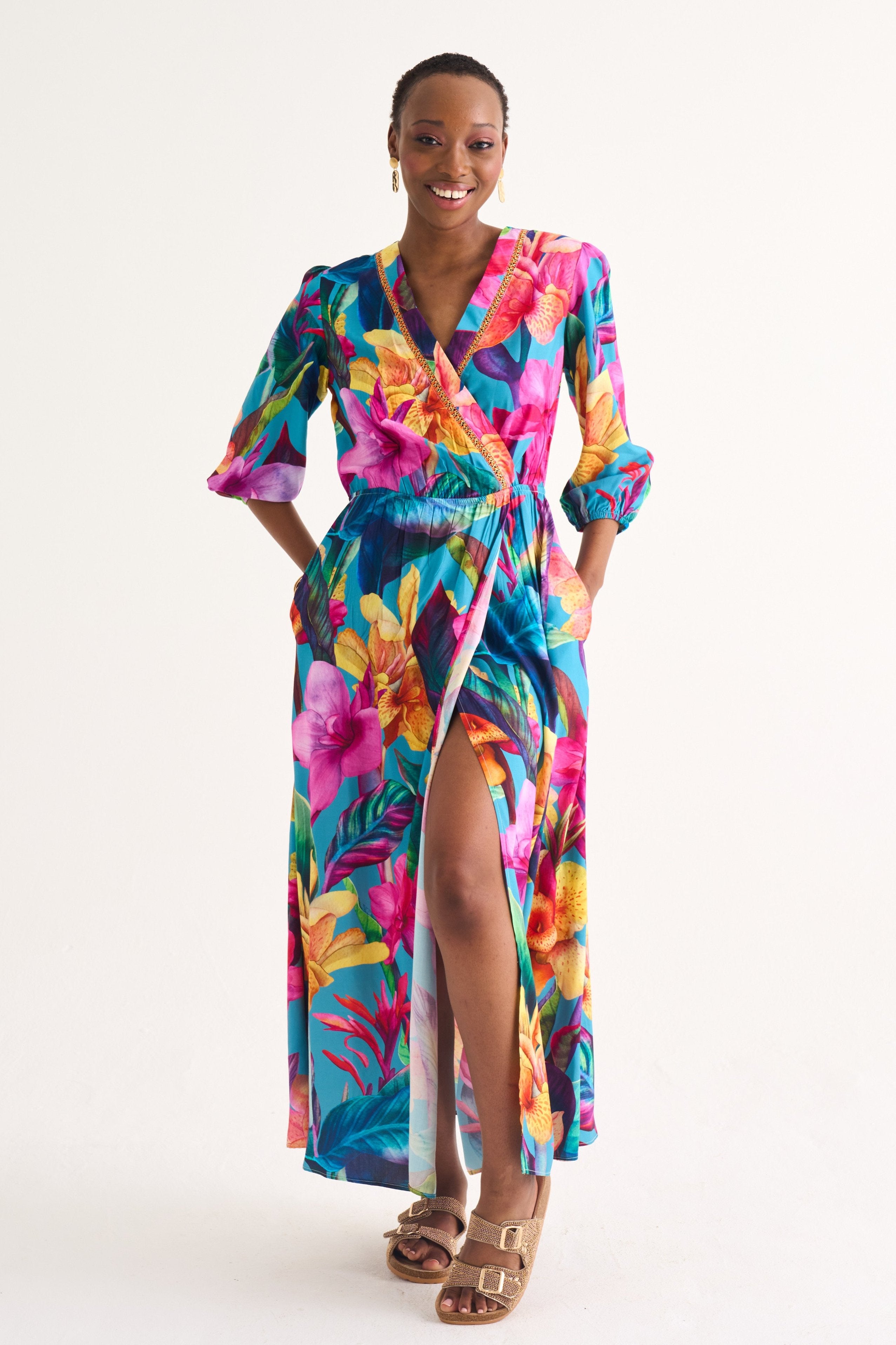 Tiffany Viscose Daffy Print Maxi