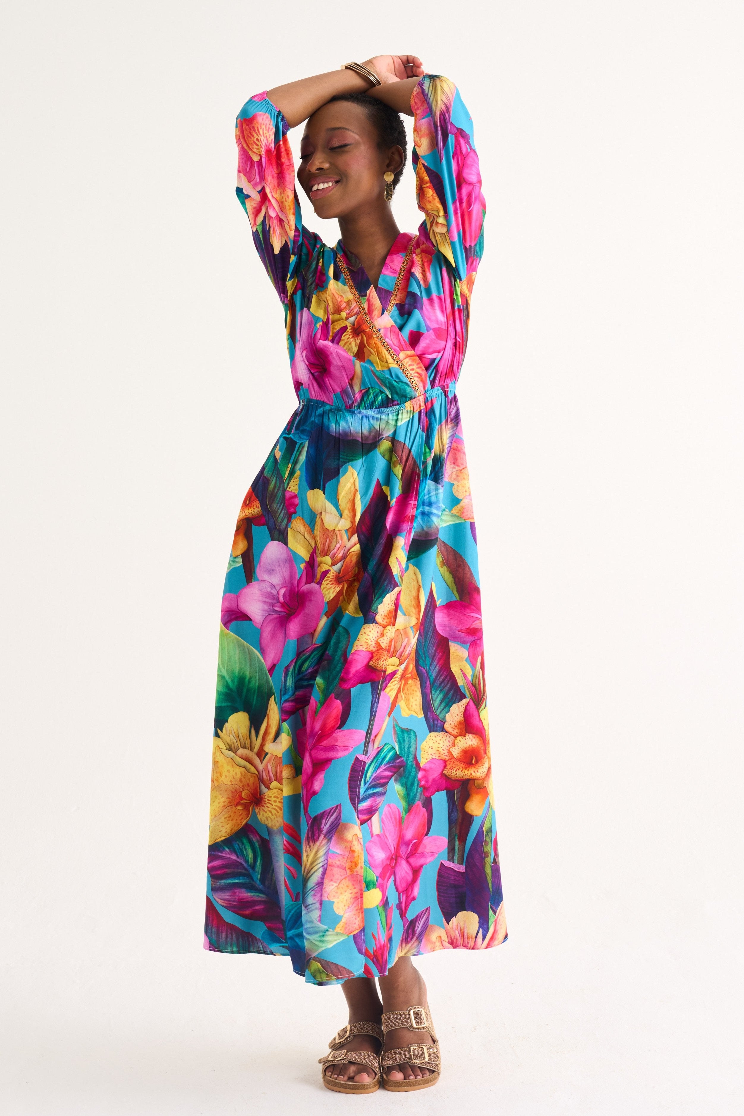 Tiffany Viscose Daffy Print Maxi