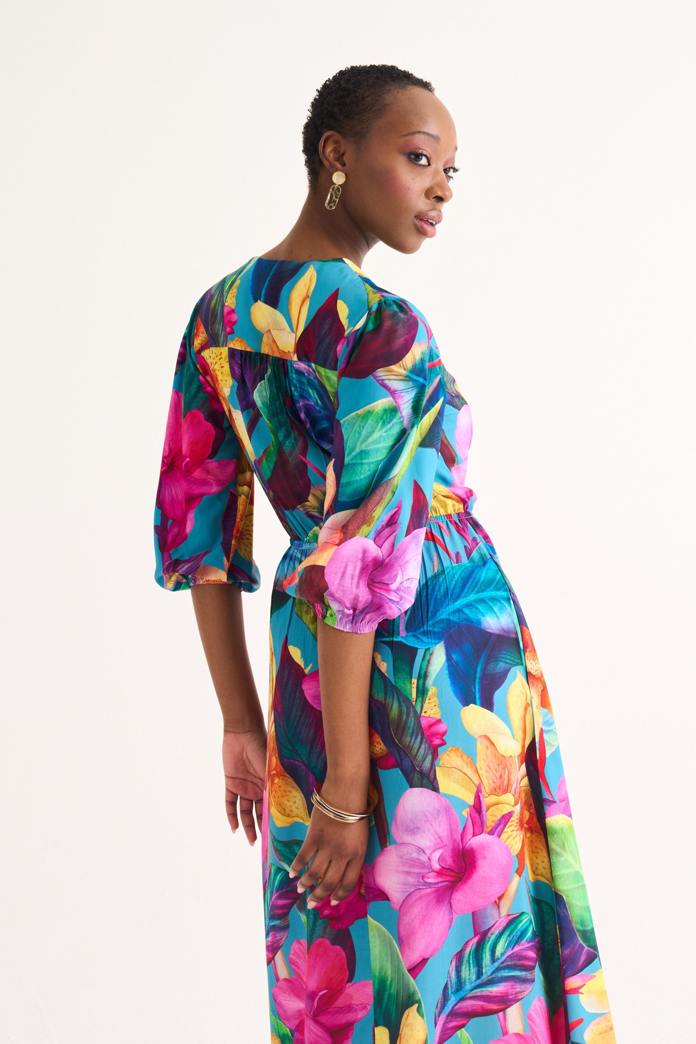 Tiffany Viscose Daffy Print Maxi