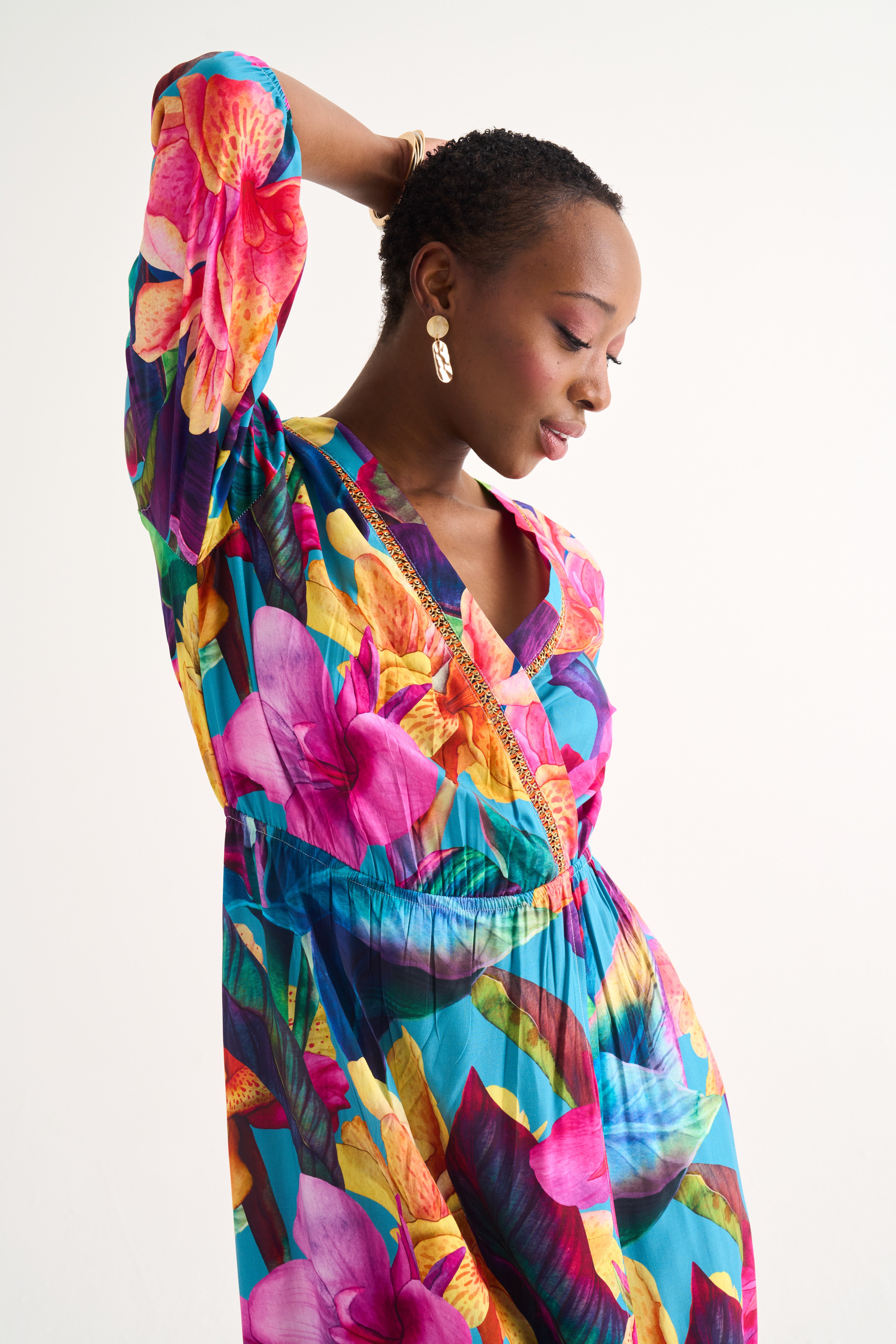 Tiffany Viscose Daffy Print Maxi