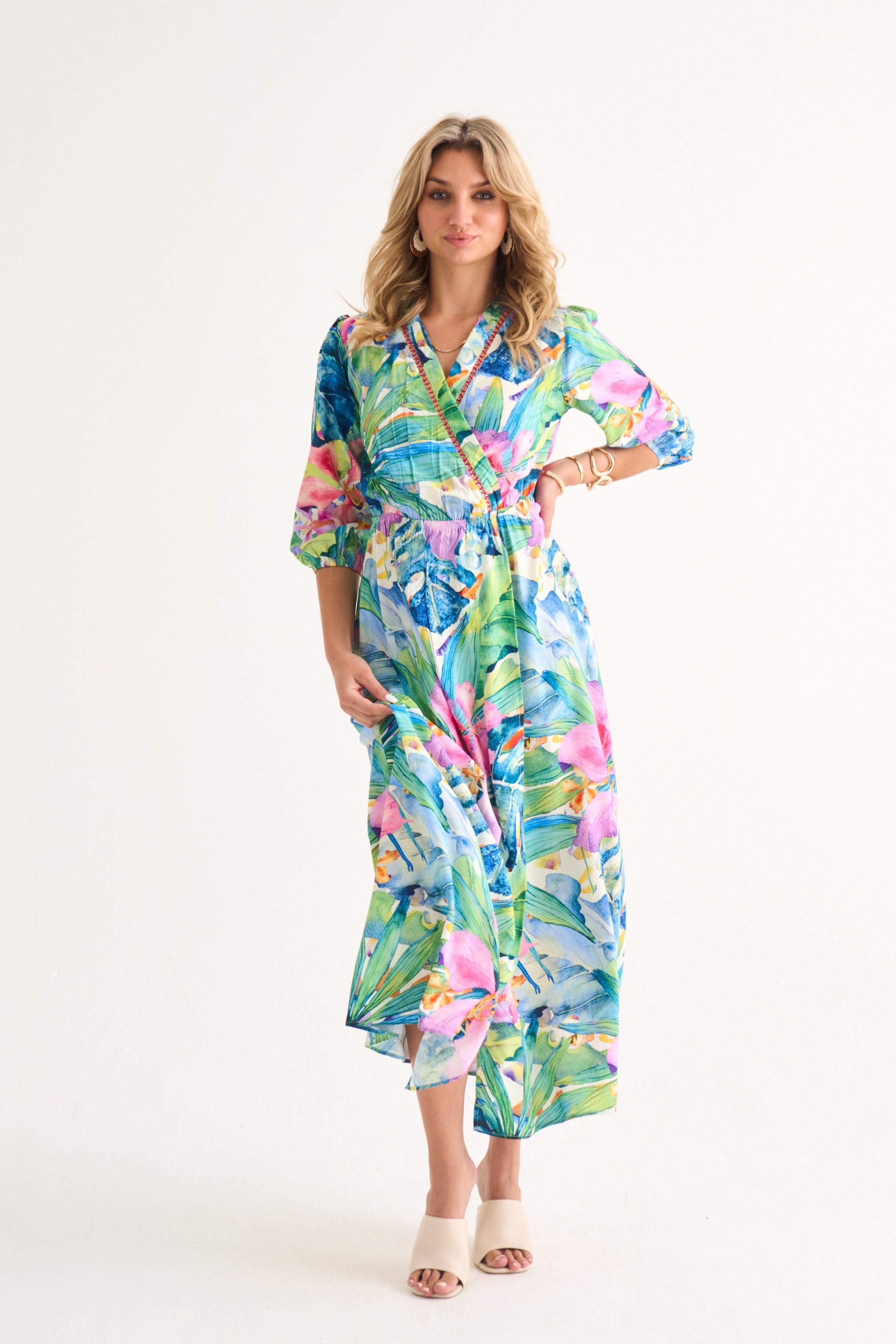 Tiffany Viscose Tropical Print Maxi