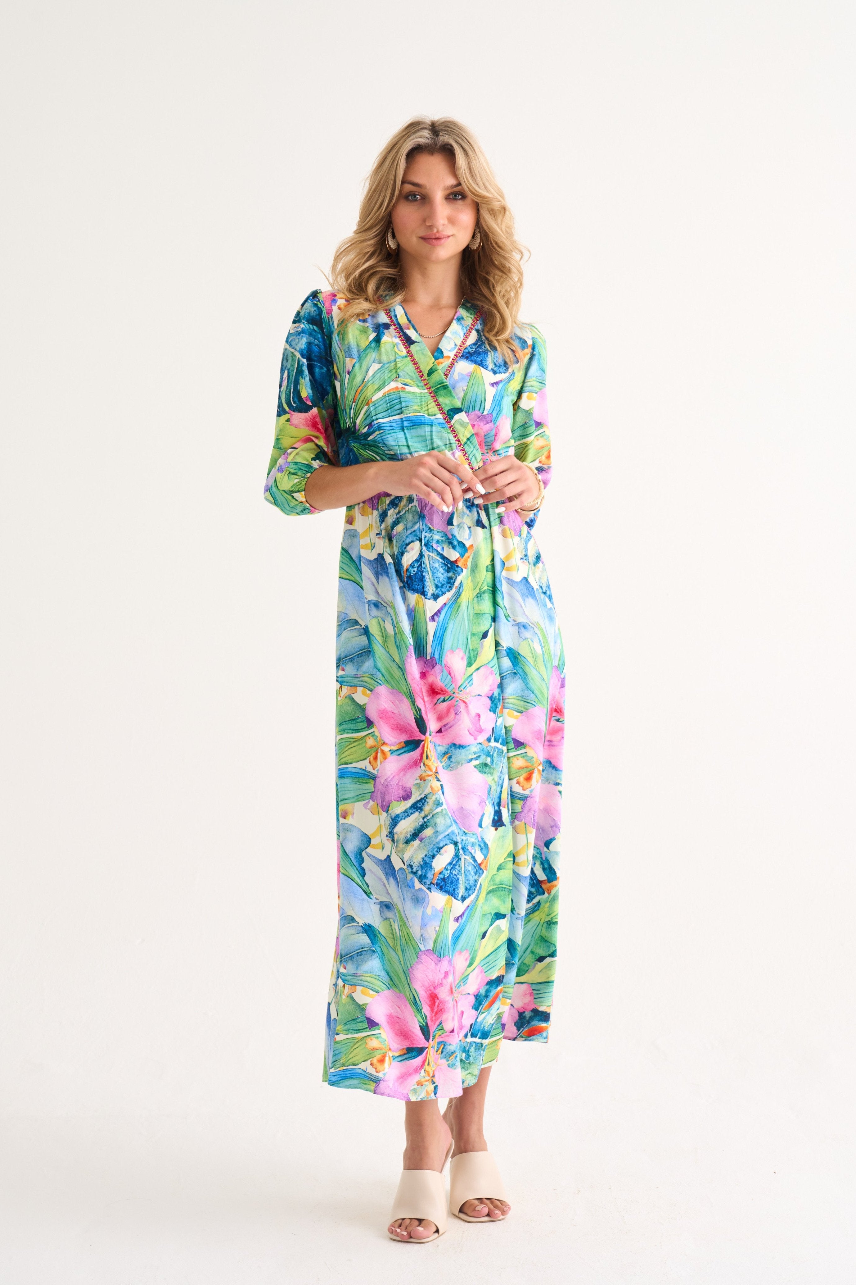 Tiffany Viscose Tropical Print Maxi