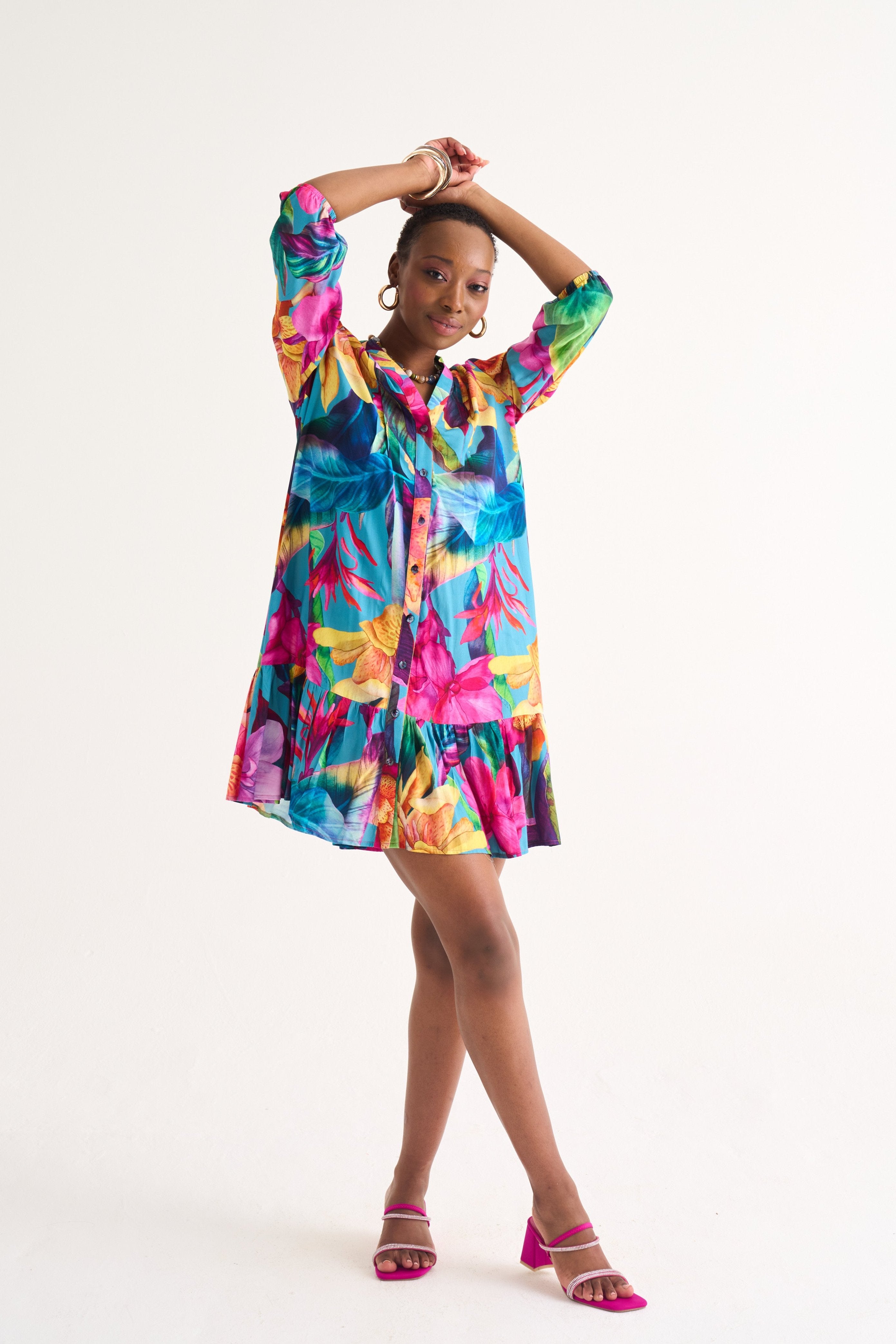 Pintuck Mini Tier Dress