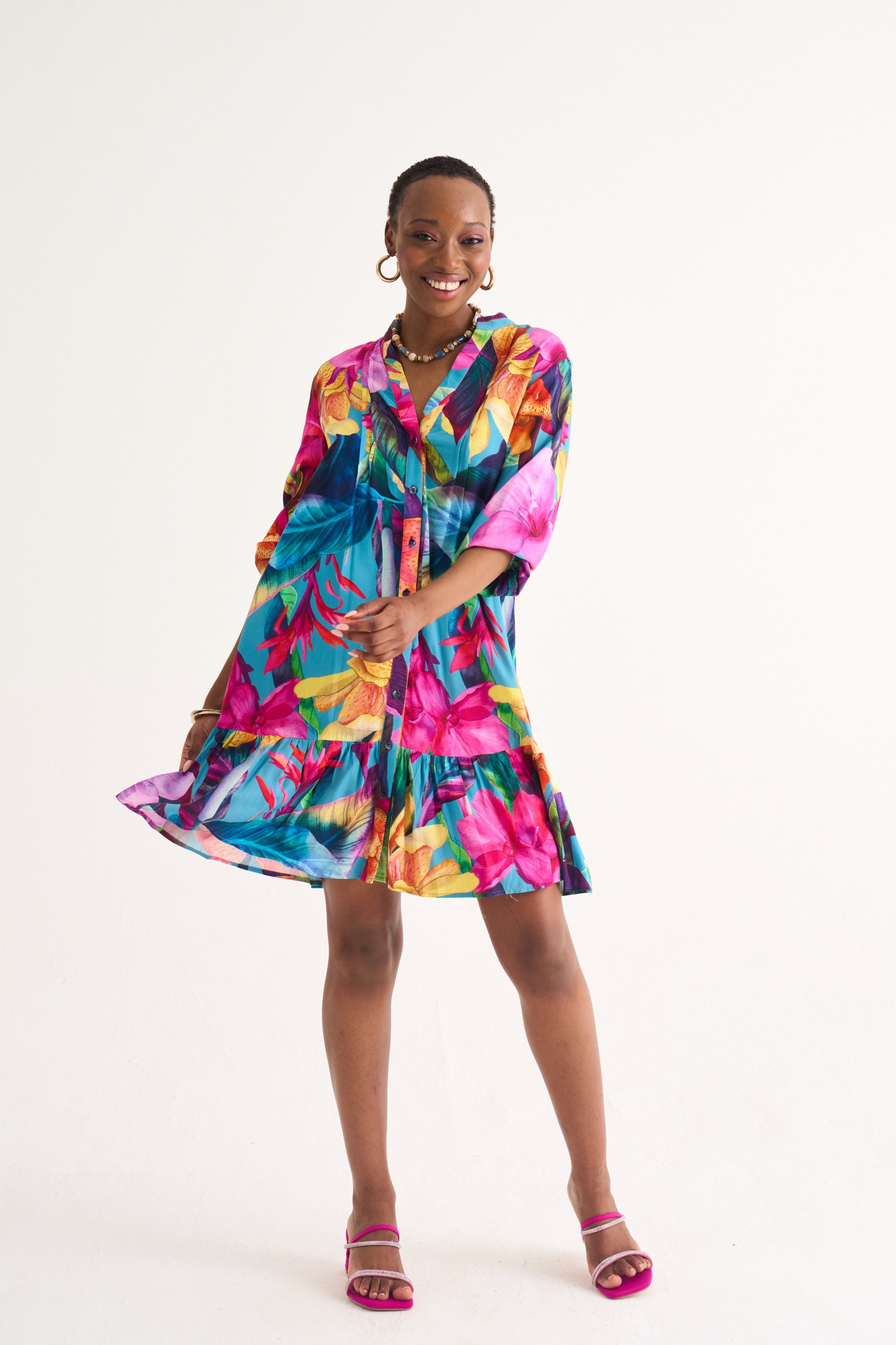 Pintuck Mini Tier Dress