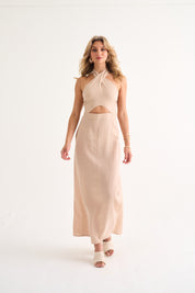 stone cut out dress