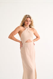 stone cut out dress