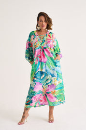 Tropical Lace Up resort Tunic
