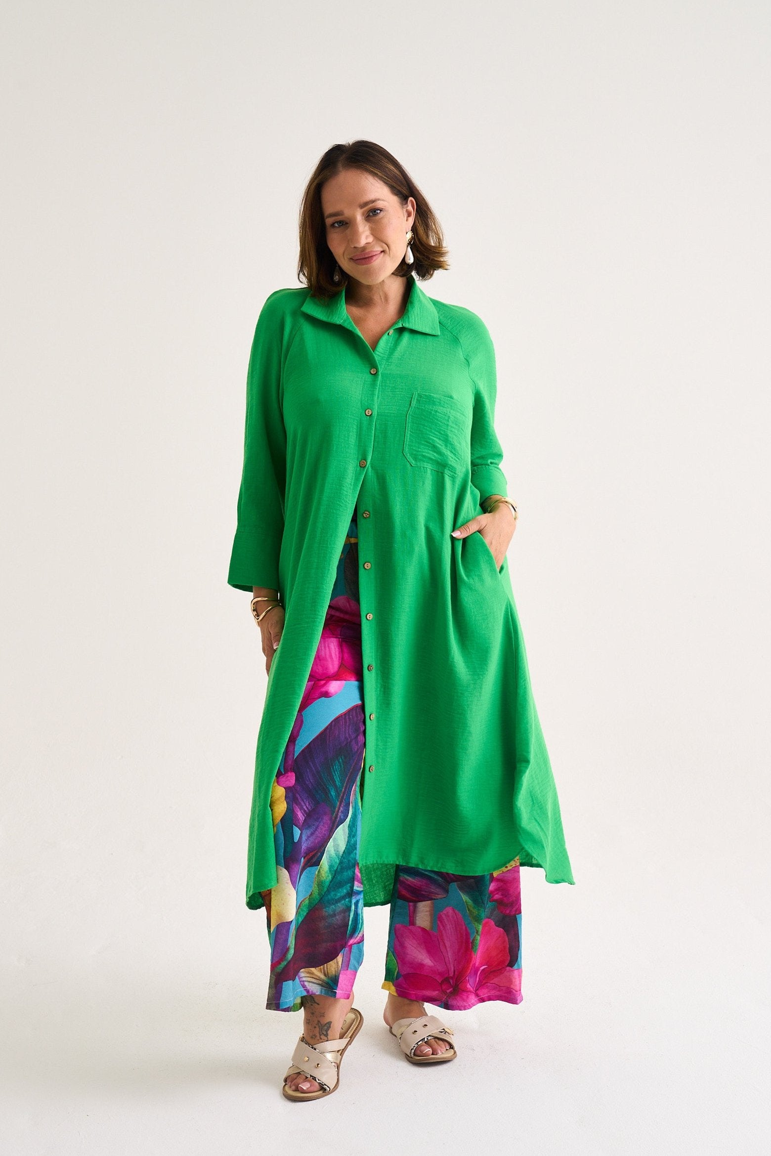 Misty Shirt Dress Apple