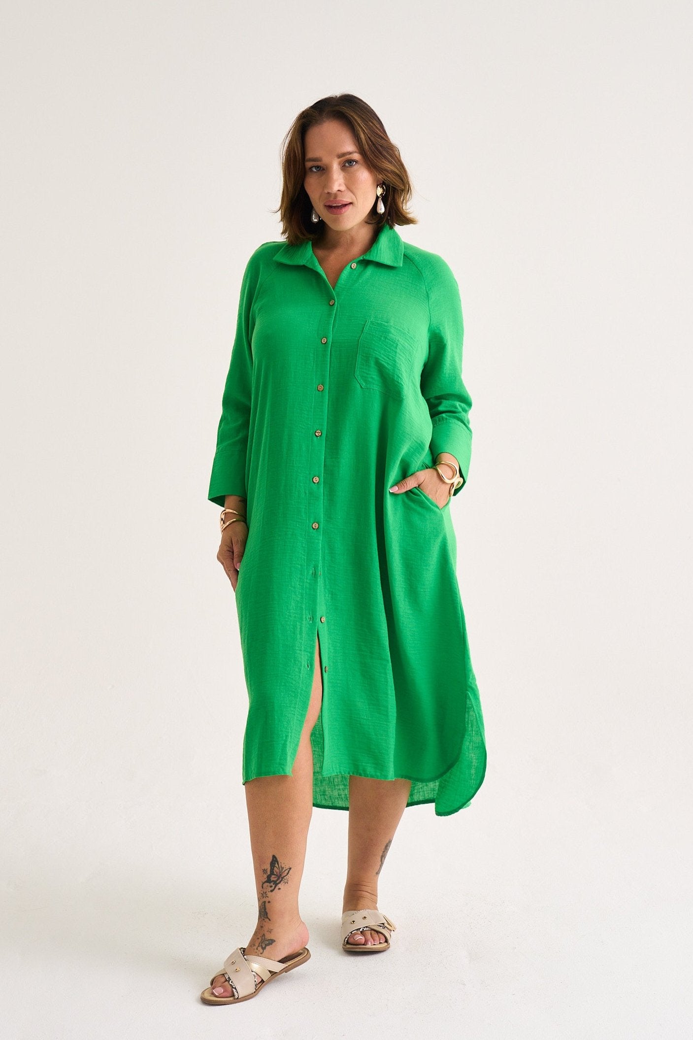Misty Shirt Dress Apple