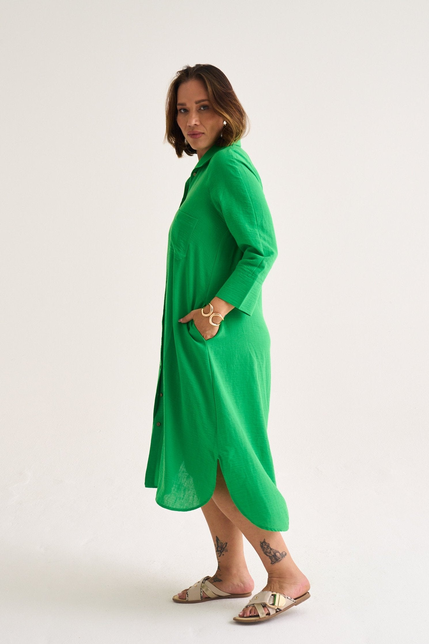 Misty Shirt Dress Apple