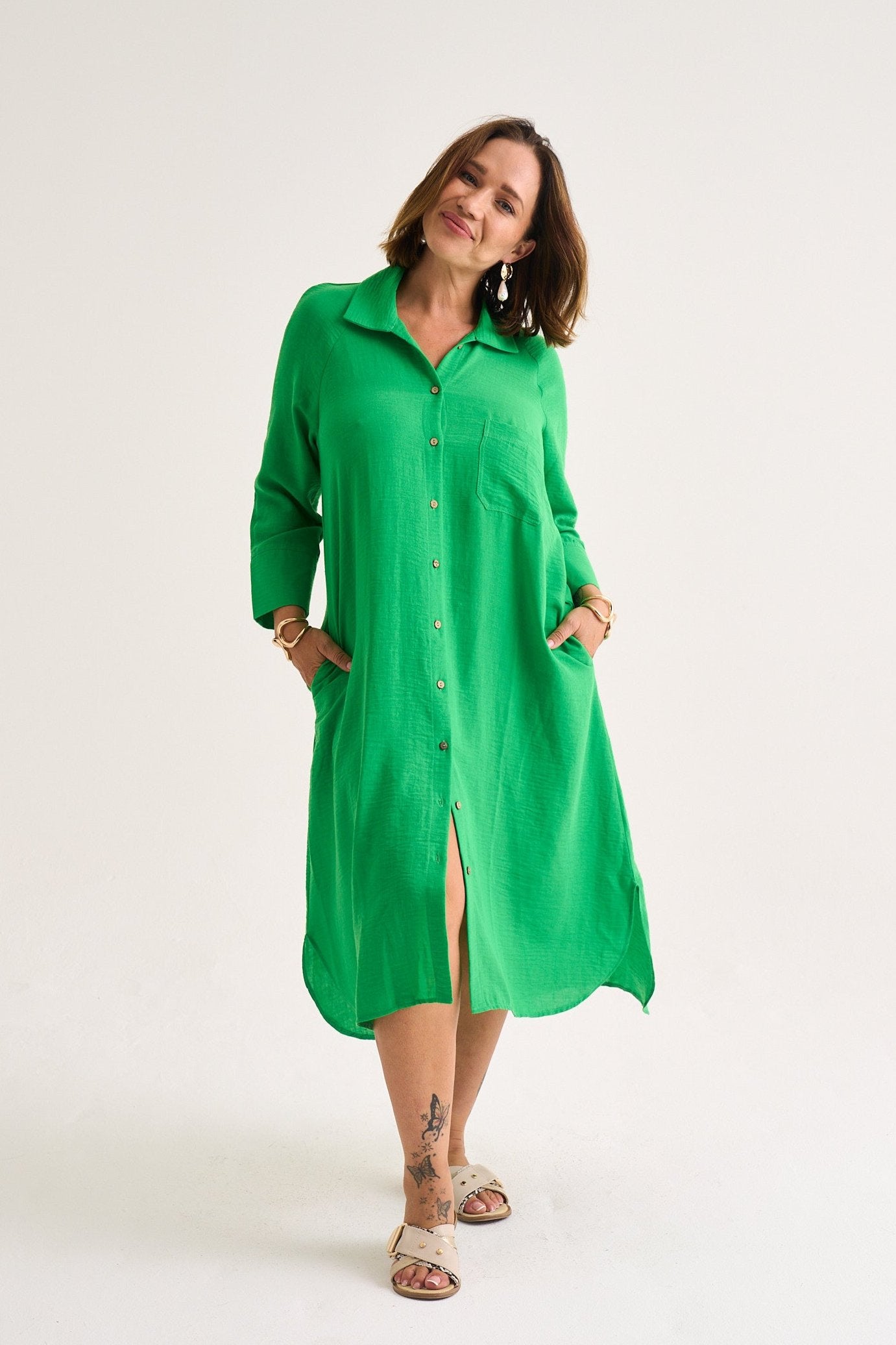 Misty Shirt Dress Apple