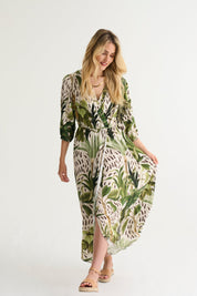 Tiffany Viscose Palm Resort Print Maxi