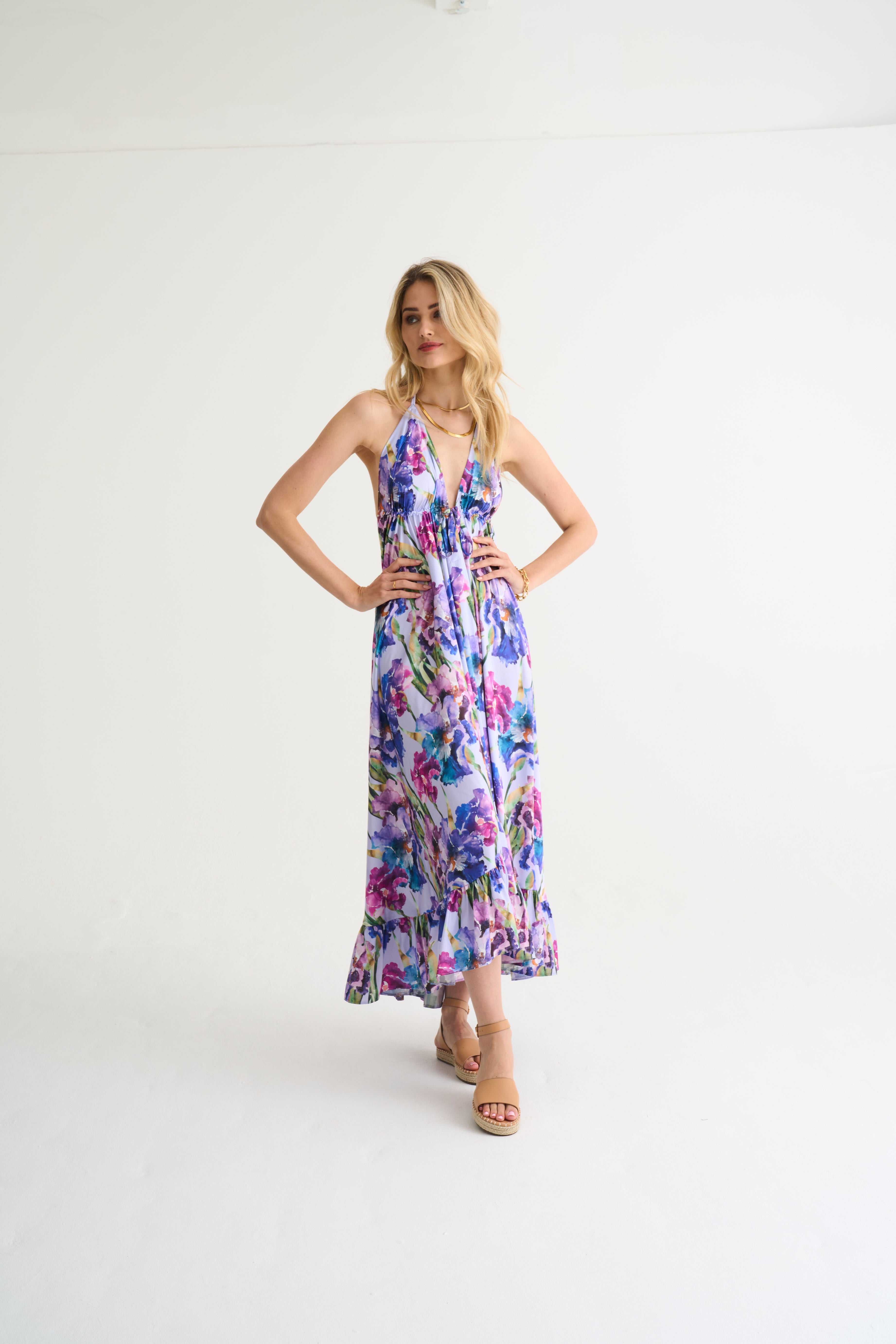 Ultra Violet Vacation Frill Dress