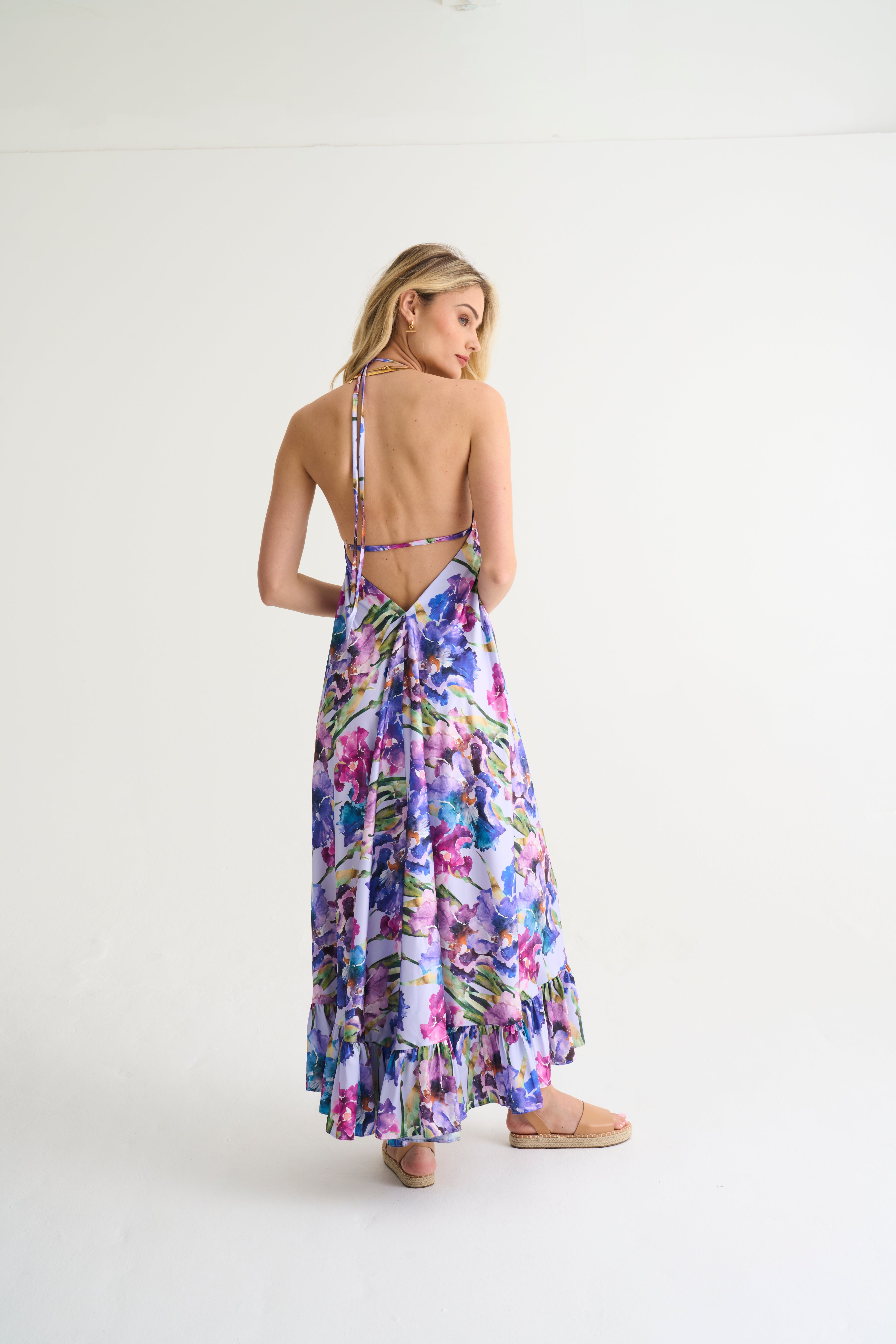 Ultra Violet Vacation Frill Dress