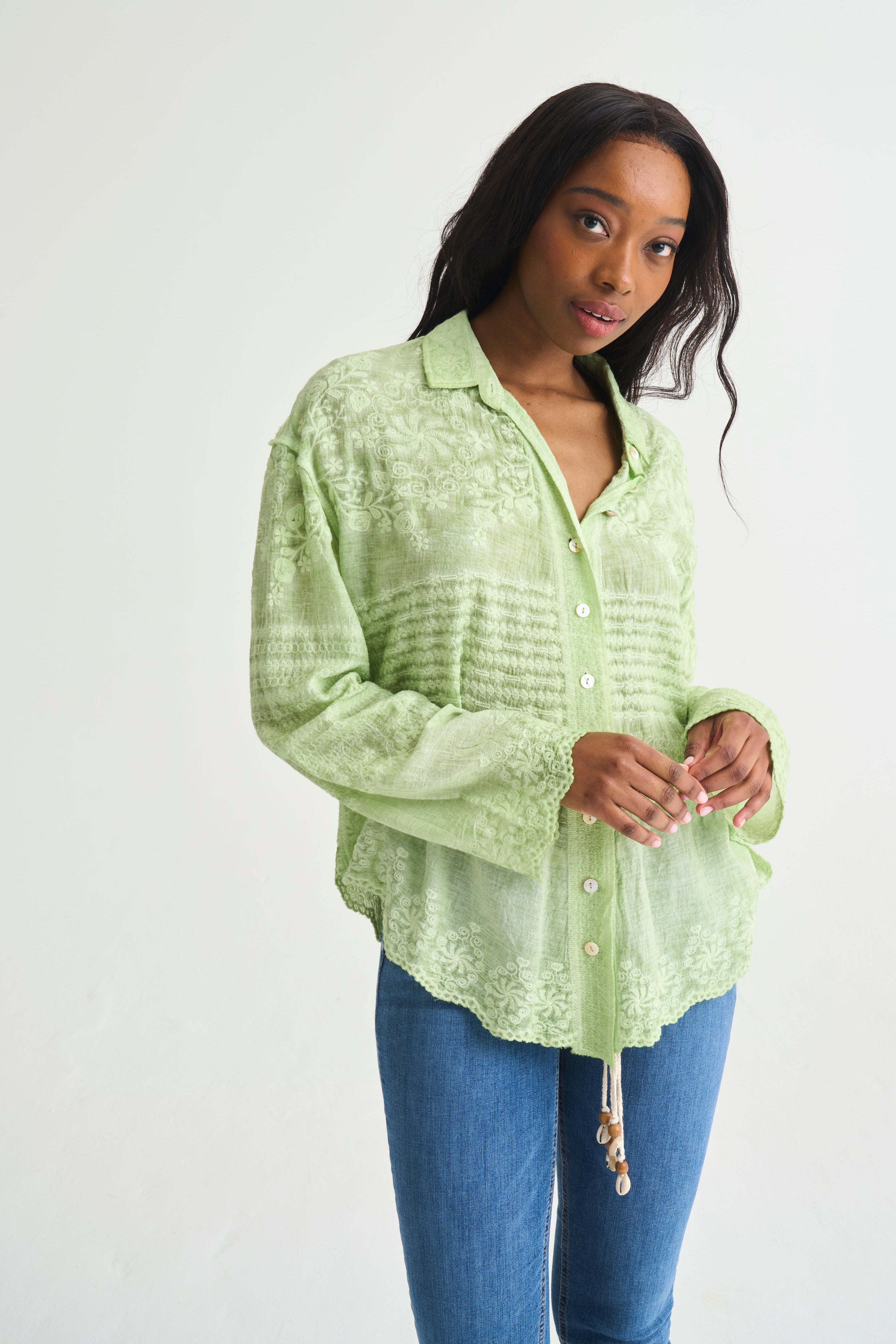 Fern Green Dani Anglaise Shirt