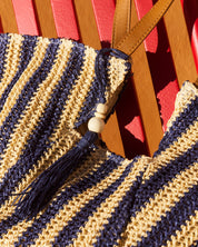 Navy Stripe Woven Tote