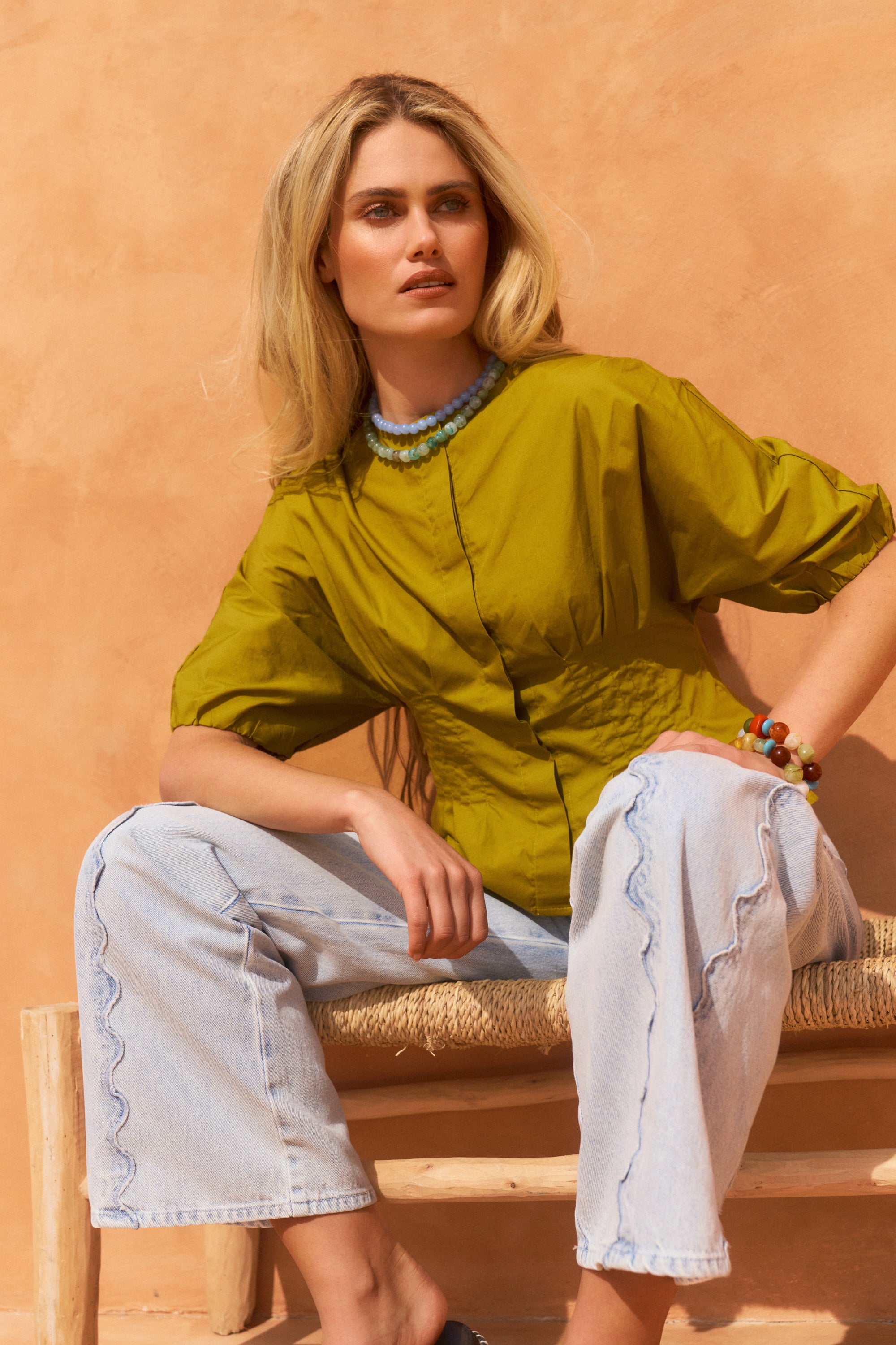 Marlow Blouse - Chartreuse