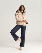 Grandad Faux Fur Padded Jacket