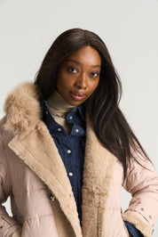 Grandad Faux Fur Padded Jacket