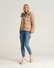 Sequin Patch Puffer Jacket
