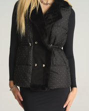 Black Faux Fur Trim Body Warmer