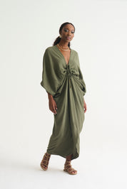 Khaki DRAPE KAFTAN