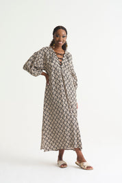 Black Palm Lace Up Tunic