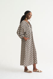 Black Palm Lace Up Tunic