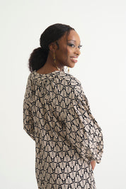 Black Palm Lace Up Tunic