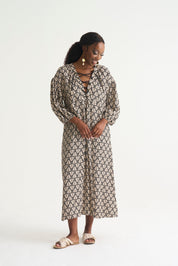 Black Palm Lace Up Tunic